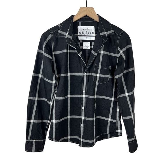 Frank & Eileen Barry Crinkle Cotton Button Down Shirt Woven in Italy - Picture 1 of 5